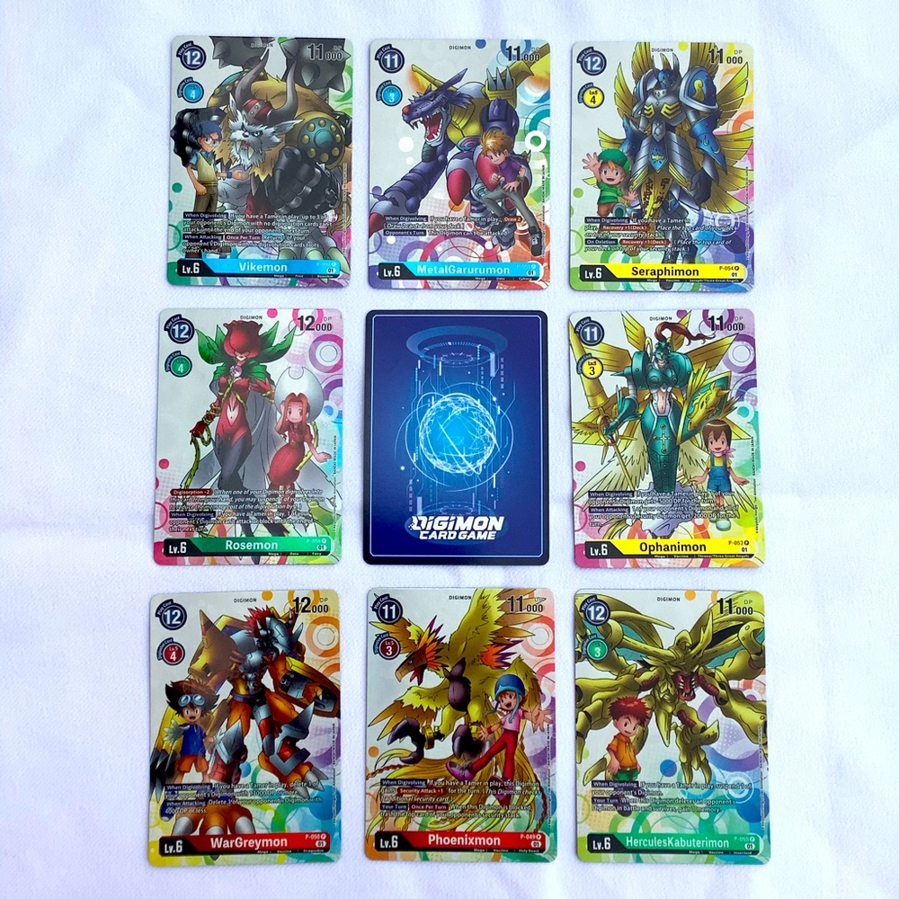 Digimon 2020 Characters and Their Mega Form Digimon Cards